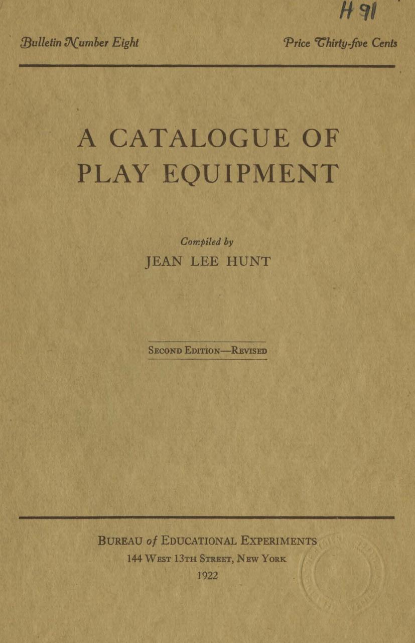 A Catalogue Of Play Equipment